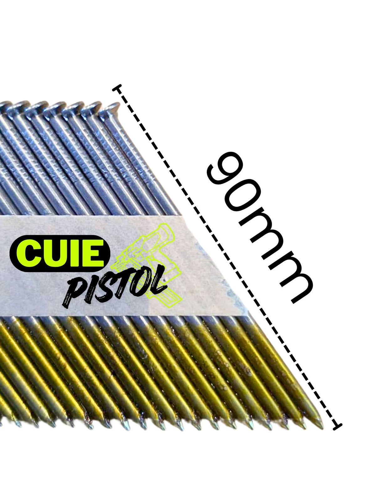 Cuie 3.1x90 lise in banda de hartie la 34 de grade pentru pistoale - bax 2000 buc