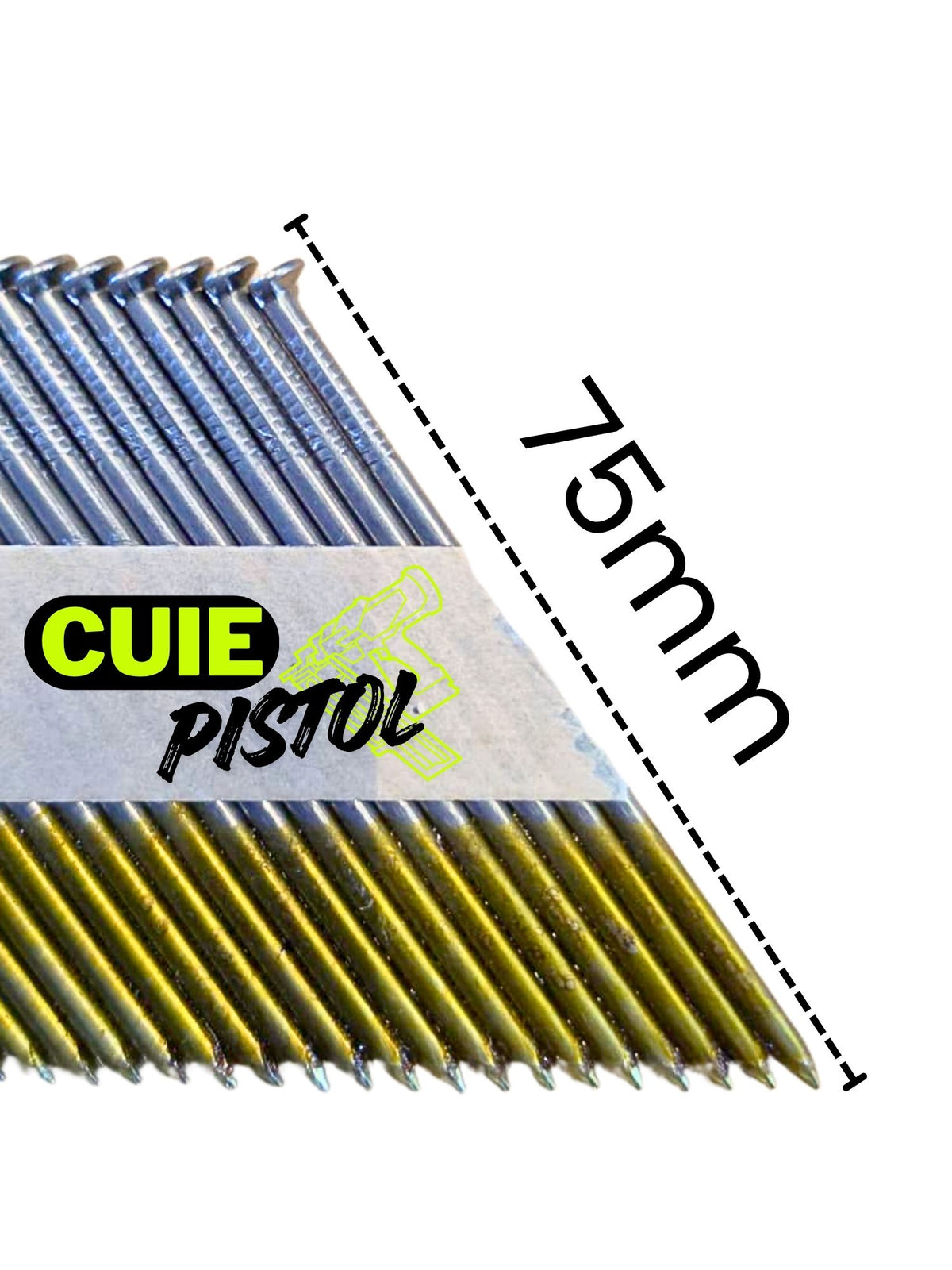 Cuie 2.8x75 lise in banda de hartie la 34 de grade pentru pistoale - bax 2000 buc